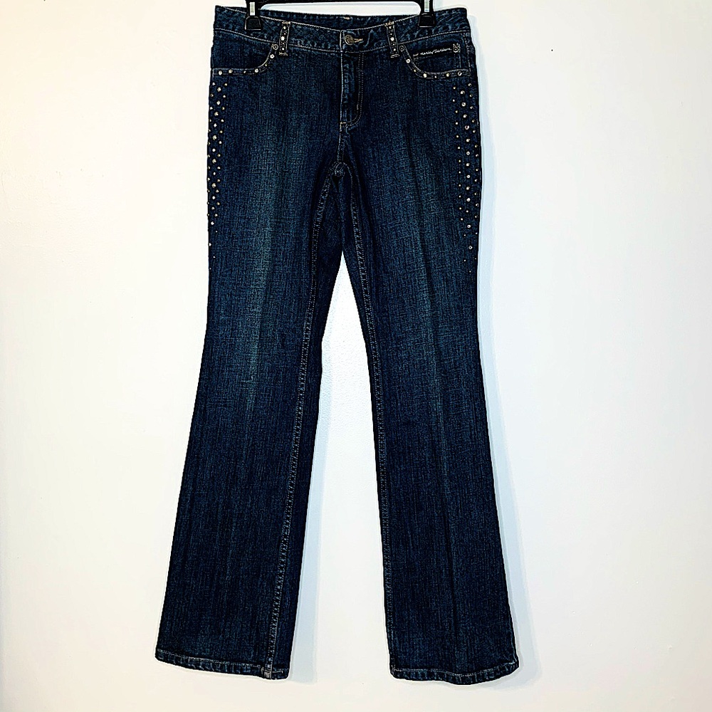 Harley-Davidson Studded Rhinestone Flare Jeans 8L
